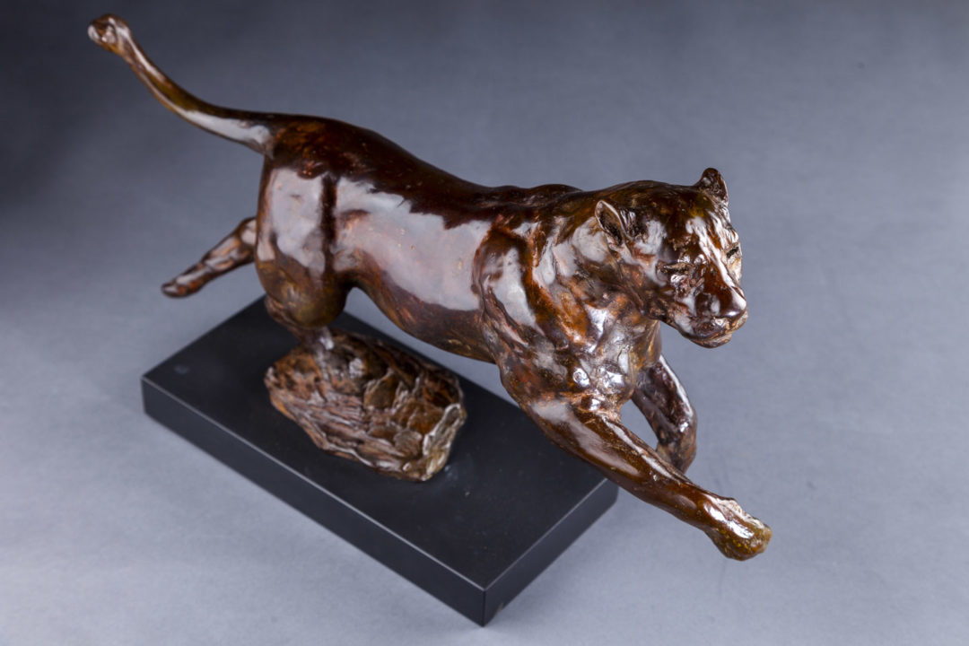 Lioness Bronze Wildlife Sculpture by Sally Amoore