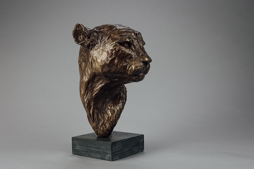Cheetah Head Sculpture